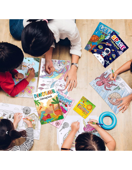 Libros para Colorear Fulmoon 144 Pcs con Crayones para Niños 3-10 Años Libros para Colorear Fulmoon 144 Pcs con Crayones para Niños 3-10 Años
