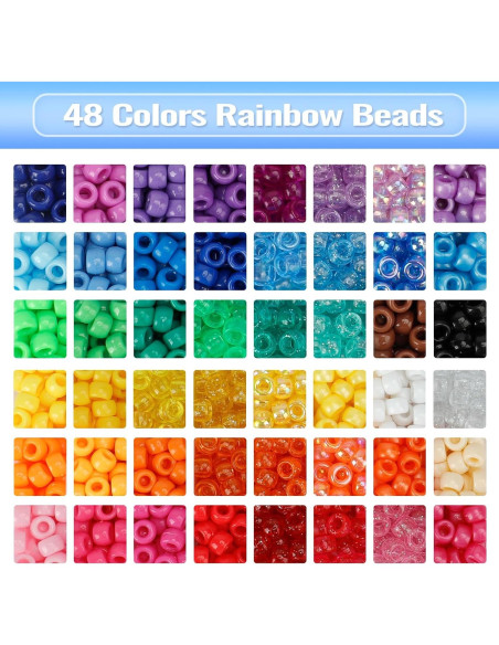 Kit de Cuentas de Pony QUEFE 3960pcs para Pulseras y Joyas Kit de Cuentas de Pony QUEFE 3960pcs para Pulseras y Joyas