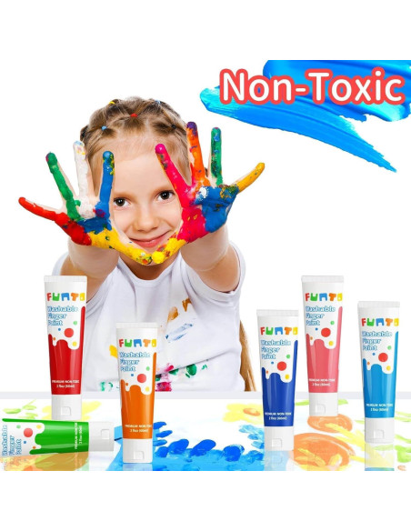 Pintura de Dedos Lavable Funto 10 Colores Segura para Niños Pintura de Dedos Lavable Funto 10 Colores Segura para Niños