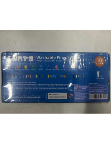 Pintura de Dedos Lavable Funto 10 Colores Segura para Niños