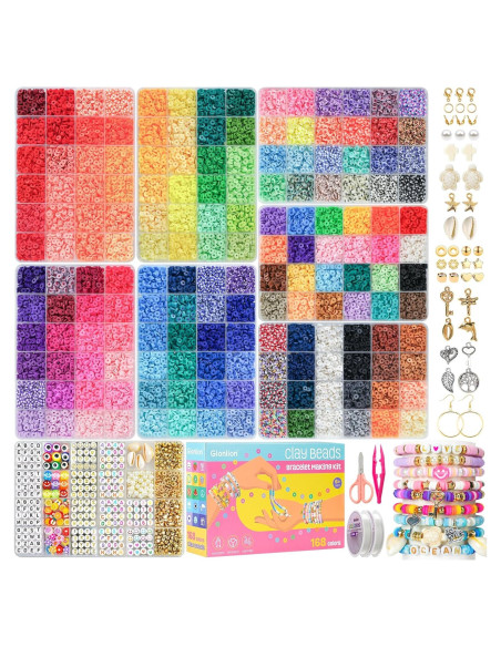 Kit de Fabricación de Pulseras Gionlion 30,000 Piezas 168 Colores Kit de Fabricación de Pulseras Gionlion 30,000 Piezas 168 Colores