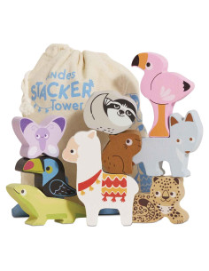 Le Toy Van Juguete Apilador de Madera 9 Animales 18+ Meses