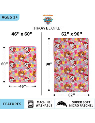 Manta Suave Paw Patrol Franco 116x152 cm para Niños