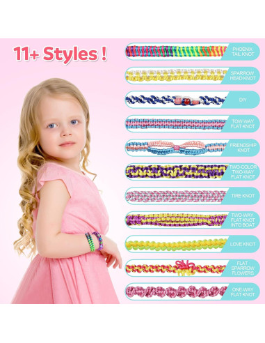 Kit de Fabricación de Pulseras de Amistad DDAI - 16 Patrones y 30 Pegatinas