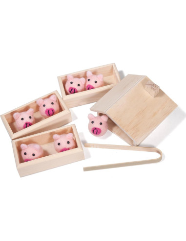 Juguete de Granja Montessori Madera Cerdo 17x15x8cm