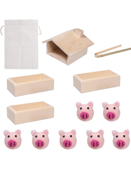Juguete de Granja Montessori Madera Cerdo 17x15x8cm Juguete de Granja Montessori Madera Cerdo 17x15x8cm