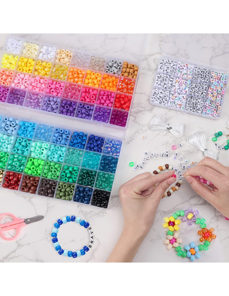 Set de Perlas de Pony Arcoíris QUEFE 2350pcs 64 Colores Set de Perlas de Pony Arcoíris QUEFE 2350pcs 64 Colores