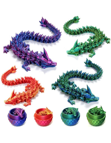 Huevo Dragón 3D Zobetro Amarillo y Verde Decorativo