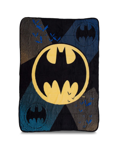 Manta de Felpa Franco Batman 116x152 cm Suave y Ligera