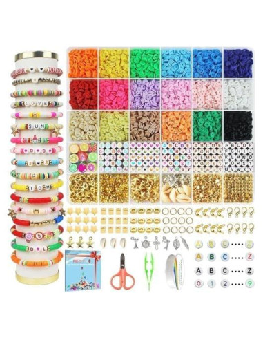 Kit de Fabricación de Pulseras Redtwo 5100 Piezas de Perlas