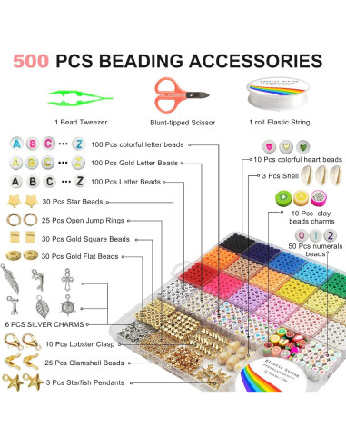 Kit de Fabricación de Pulseras Redtwo 5100 Piezas de Perlas