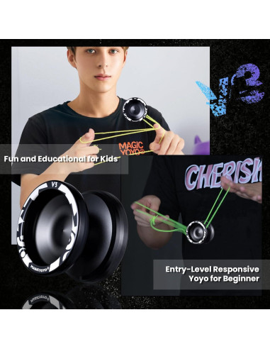 Yoyo Profesional MAGICYOYO V3 para Niños y Adultos - Negro
