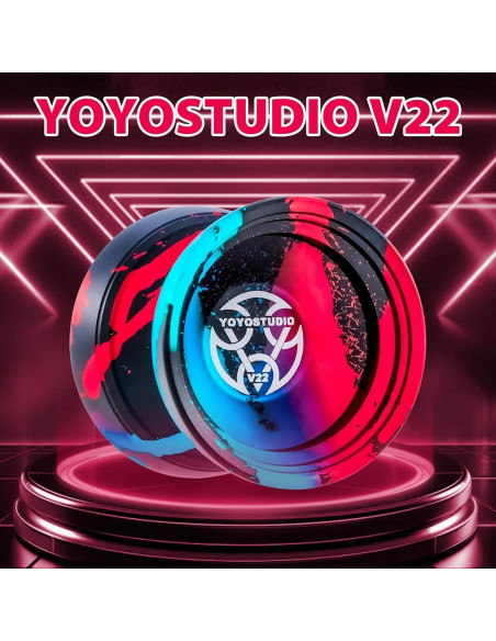 Yoyo Profesional YOYOSTUDIO V22 con Accesorios - Negro Azul Rojo Yoyo Profesional YOYOSTUDIO V22 con Accesorios - Negro Azul Rojo
