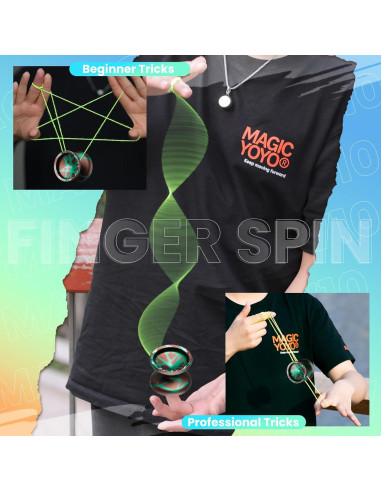 Yoyo Profesional MAGICYOYO V10 Metal con Estuche Verde
