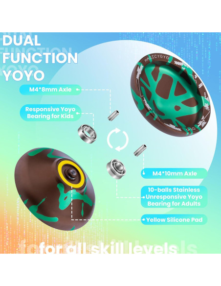 Yoyo Profesional MAGICYOYO V10 Metal con Estuche Verde Yoyo Profesional MAGICYOYO V10 Metal con Estuche Verde