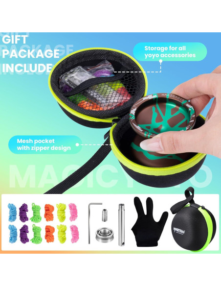 Yoyo Profesional MAGICYOYO V10 Metal con Estuche Verde Yoyo Profesional MAGICYOYO V10 Metal con Estuche Verde