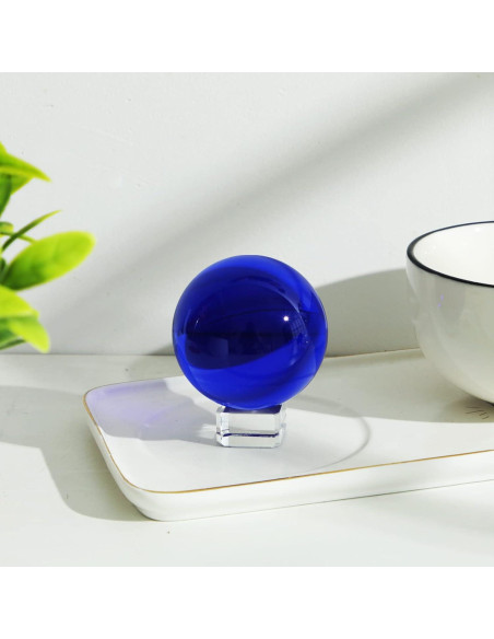 Bola de Cristal K9 60mm LONGWIN con Soporte Azul Bola de Cristal K9 60mm LONGWIN con Soporte Azul