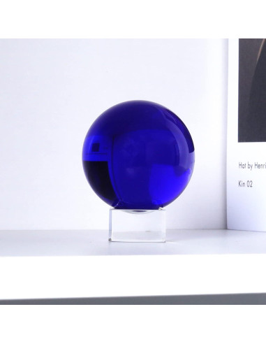 Bola de Cristal K9 60mm LONGWIN con Soporte Azul
