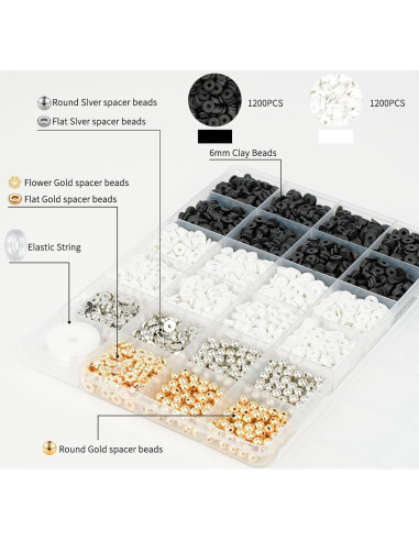 Kit de Fabricación de Pulseras Gionlion - 3000 Cuentas de Arcilla