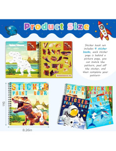 Libro de Pintura con Stickers Homicozy 4 Piezas Dinosaurios 2