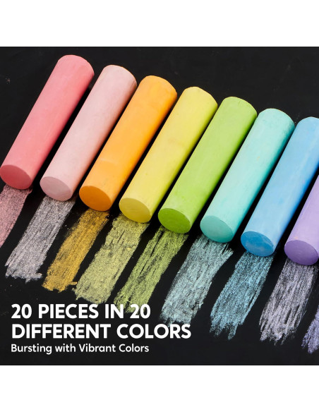Juego de Tizas Lavables JOYIN 20 Colores No Tóxicas Juego de Tizas Lavables JOYIN 20 Colores No Tóxicas