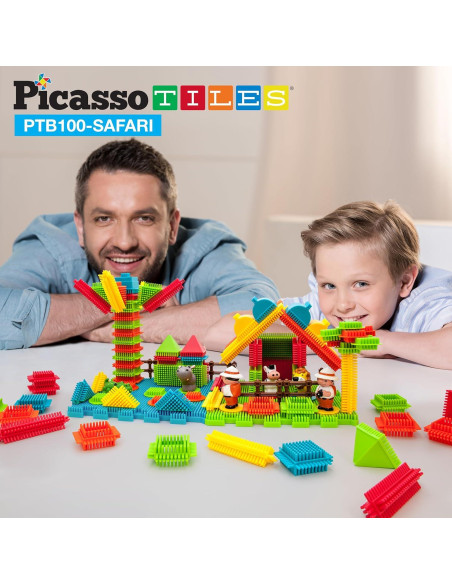 Picasso Toys PTB100 100 Piezas Bloques 3D Safari Juguete STEM Picasso Toys PTB100 100 Piezas Bloques 3D Safari Juguete STEM