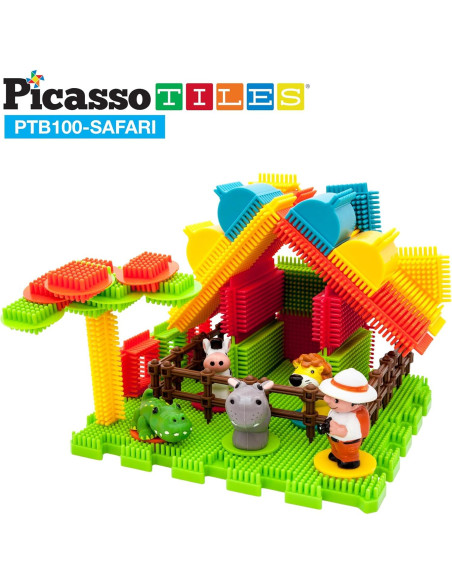 Picasso Toys PTB100 100 Piezas Bloques 3D Safari Juguete STEM Picasso Toys PTB100 100 Piezas Bloques 3D Safari Juguete STEM