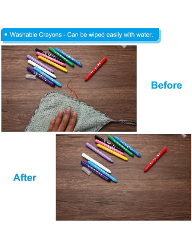 Crayones Acuarelables PATIKIL 6Pcs Azul Oscuro Lavables