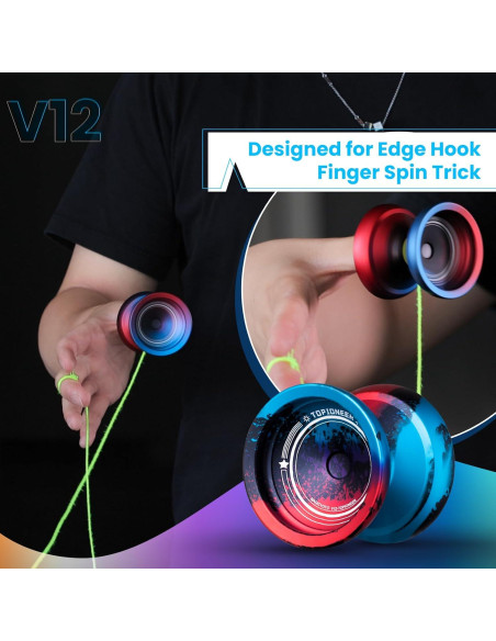 Yoyo Profesional MAGICYOYO V12 para Niños y Avanzados - Negro Azul Rojo Yoyo Profesional MAGICYOYO V12 para Niños y Avanzados - Negro Azul Rojo