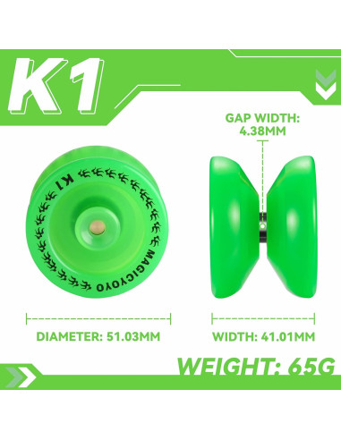 YoYo MAGICYOYO K1 Plus Verde Brilla en la Oscuridad