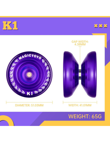 Yo-Yo MAGICYOYO K1 Púrpura para Niños y Principiantes Yo-Yo MAGICYOYO K1 Púrpura para Niños y Principiantes