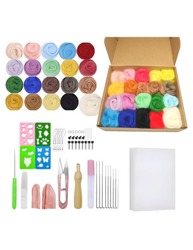 Kit de Fieltro Catopia 20 Colores con Agujas y Herramientas