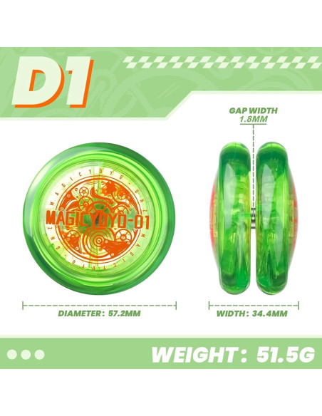 Yo-Yo Looping D1 Verde para Niños Principiantes 2A Yo-Yo Looping D1 Verde para Niños Principiantes 2A