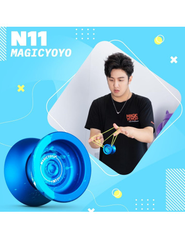 Yoyo Magicyoyo N11 Pro Metal No Responsivo - Salpicadura Azul