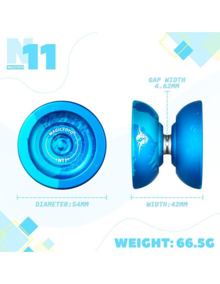 Yoyo Magicyoyo N11 Pro Metal No Responsivo - Salpicadura Azul Yoyo Magicyoyo N11 Pro Metal No Responsivo - Salpicadura Azul