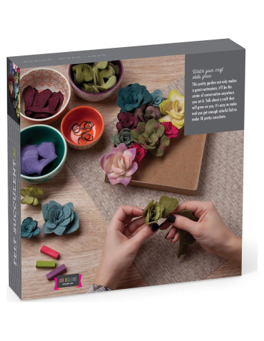 Kit de Manualidades Craft Crush - Suculentas de Fieltro DIY - 18 Piezas