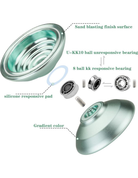 Yoyo Profesional WATIEOBOO Metal No Responsivo Azul Claro Yoyo Profesional WATIEOBOO Metal No Responsivo Azul Claro