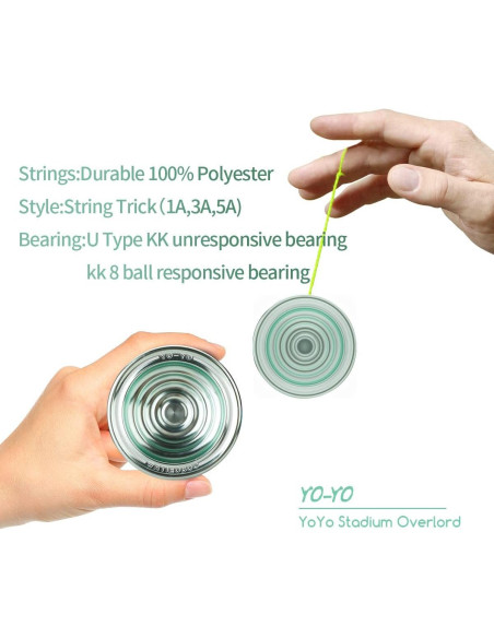 Yoyo Profesional WATIEOBOO Metal No Responsivo Azul Claro Yoyo Profesional WATIEOBOO Metal No Responsivo Azul Claro