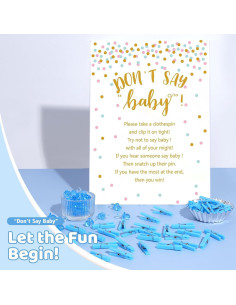 Juego de Pinzas Baby Shower ZJJZGYXINTAI 60 Pinzas y Chupetes 2