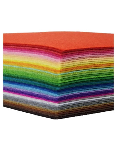 Hojas de Fieltro Acrílico 42pcs 10x10cm Colores Asortidos