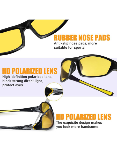 TOODOO 4 Pares Gafas de Sol Polarizadas UV para Hombres TOODOO 4 Pares Gafas de Sol Polarizadas UV para Hombres