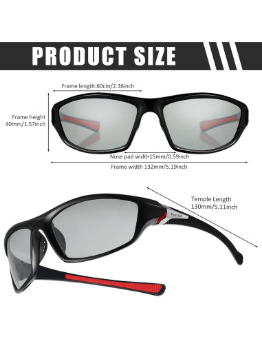 TOODOO 4 Pares Gafas de Sol Polarizadas UV para Hombres