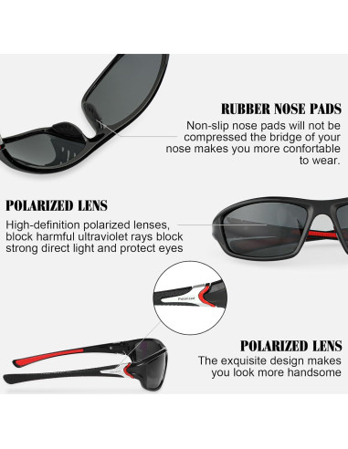 TOODOO 4 Pares Gafas de Sol Polarizadas UV para Hombres