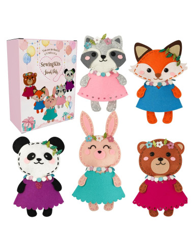 Kit de Costura para Niños Cymbana - 5 Animales en Fieltro