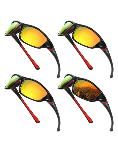 TOODOO 4 Pares de Gafas de Sol Polarizadas UV para Hombres TOODOO 4 Pares de Gafas de Sol Polarizadas UV para Hombres