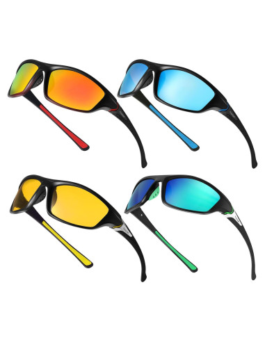 TOODOO 4 Pares Gafas de Sol Polarizadas UV para Hombres
