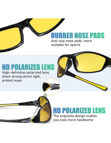 TOODOO 4 Pares Gafas de Sol Polarizadas UV para Hombres