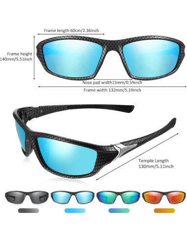 TOODOO 4 Pares Gafas de Sol Polarizadas UV para Hombres