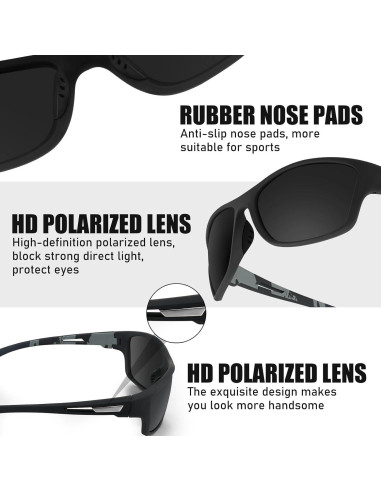 TOODOO 4 Pares Gafas de Sol Polarizadas UV para Hombres