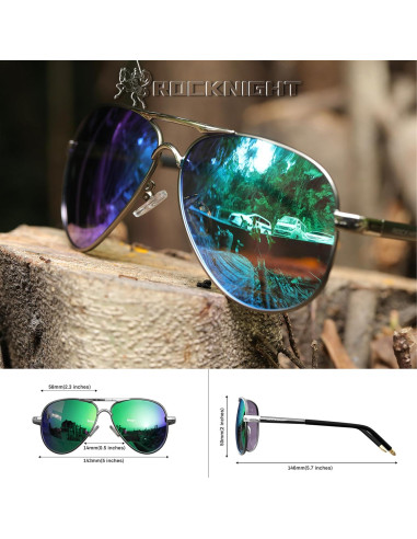 Gafas de sol aviador ROCKNIGHT UV400 polarizadas 58mm